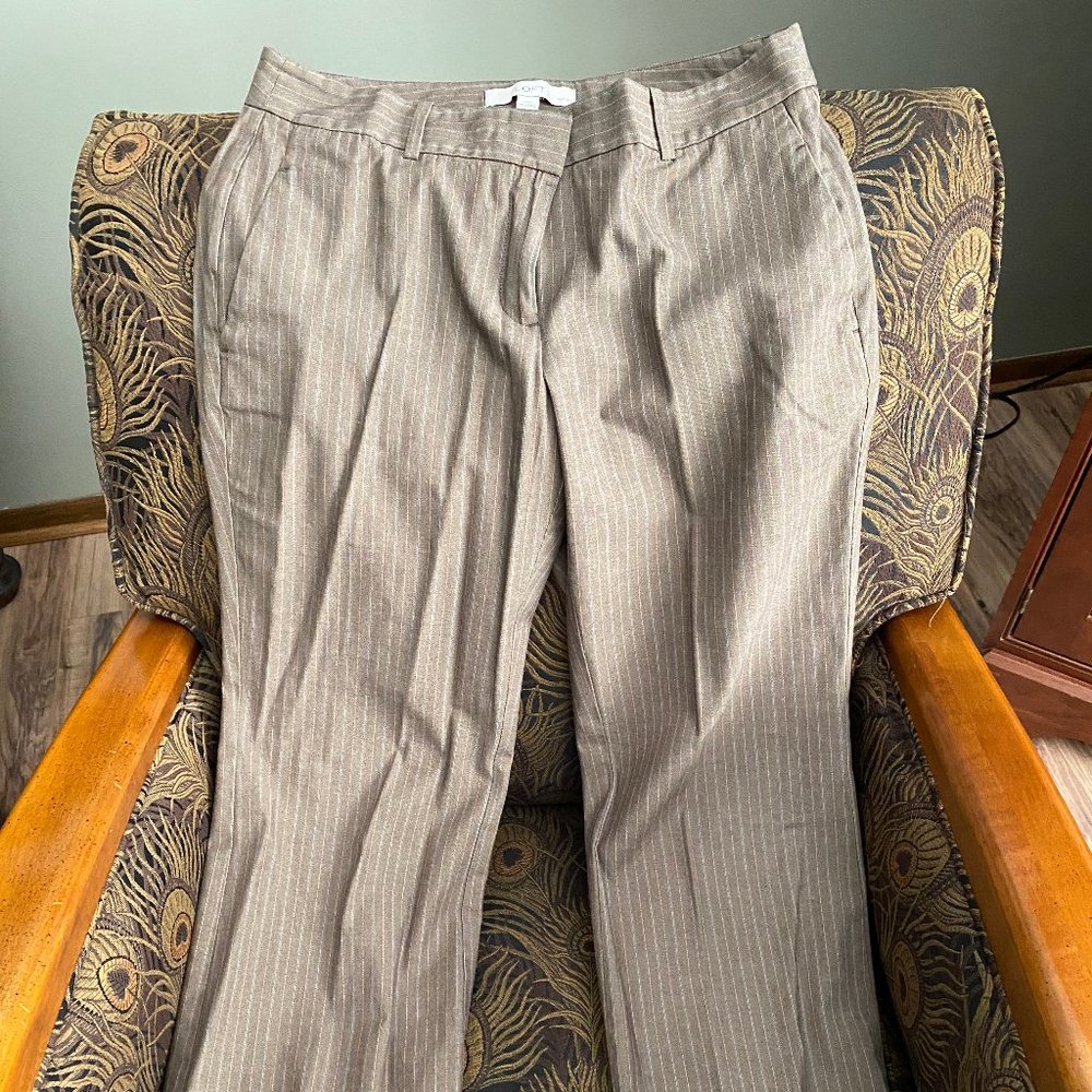 Ann Taylor Loft brown stripe trouser - 6 petite